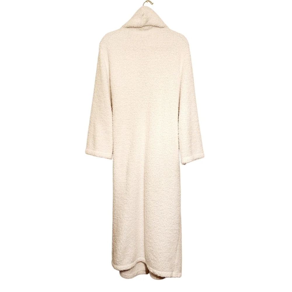 Barefoot Dreams | Women's White CozyChic® Ribbed Hooded Robe (Size 2/Medium)